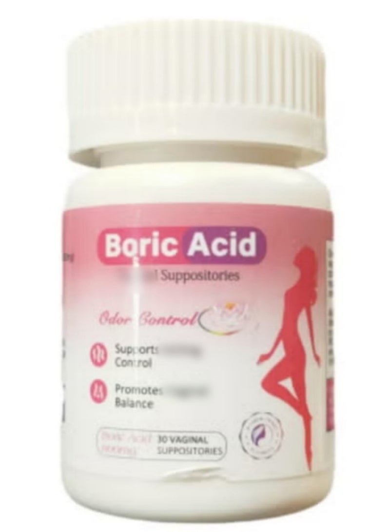 NutraBlast Boric Acid Suppositories 30 Count 600mg Intimate Health Support  - Image 1