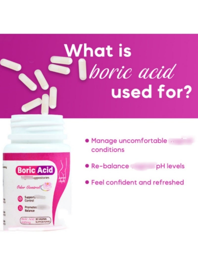 NutraBlast Boric Acid Suppositories 30 Count 600mg Intimate Health Support  - Image 3