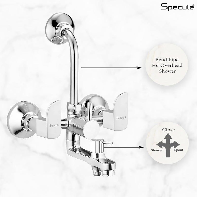 Specule Alive Series Brass 3in1 Wall Mixer for bathroom with Overhead Shower Set Multi Flow Hand Shower Set Mixer Tap For Bathroom Shower Mixer For Bathroom - Image 4