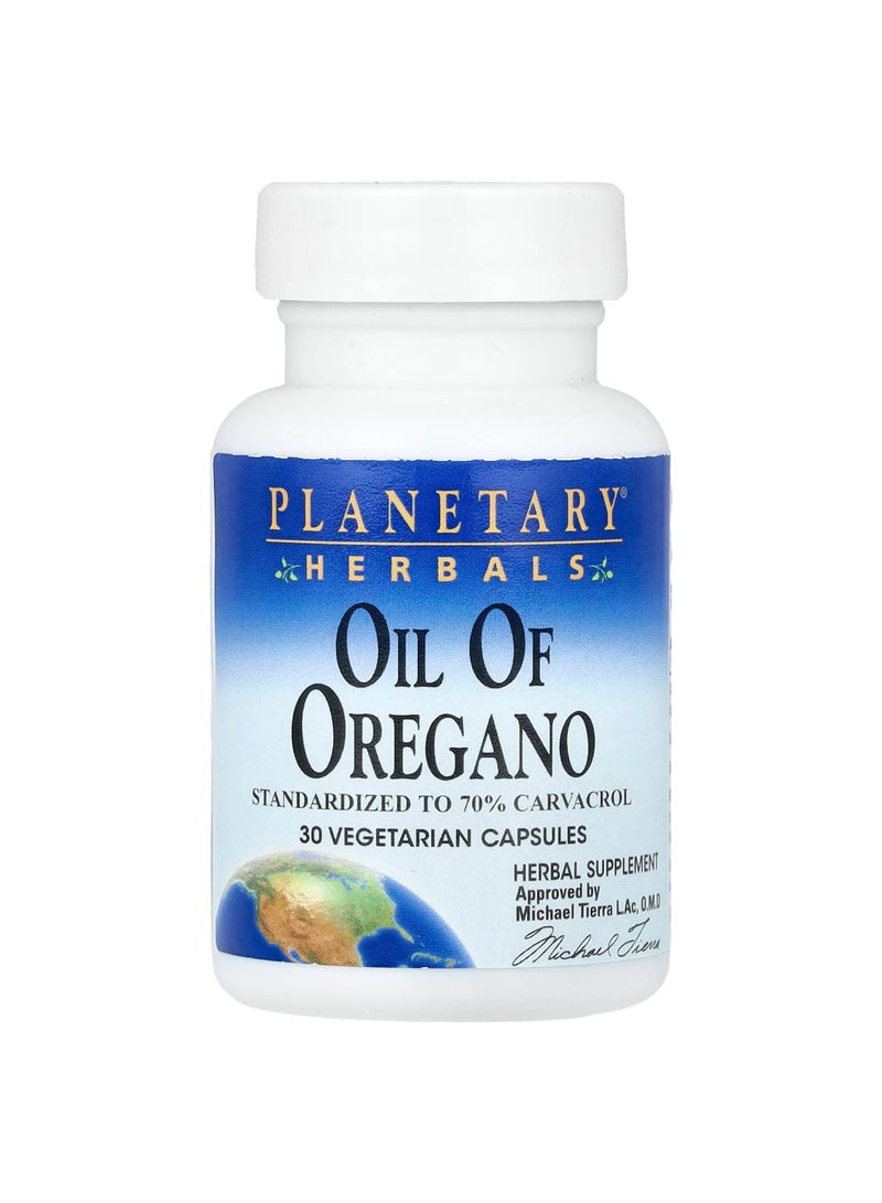 PLANETARY HERBALS Oil Of Oregano, 45 mg, 30 Vegetarian Capsules