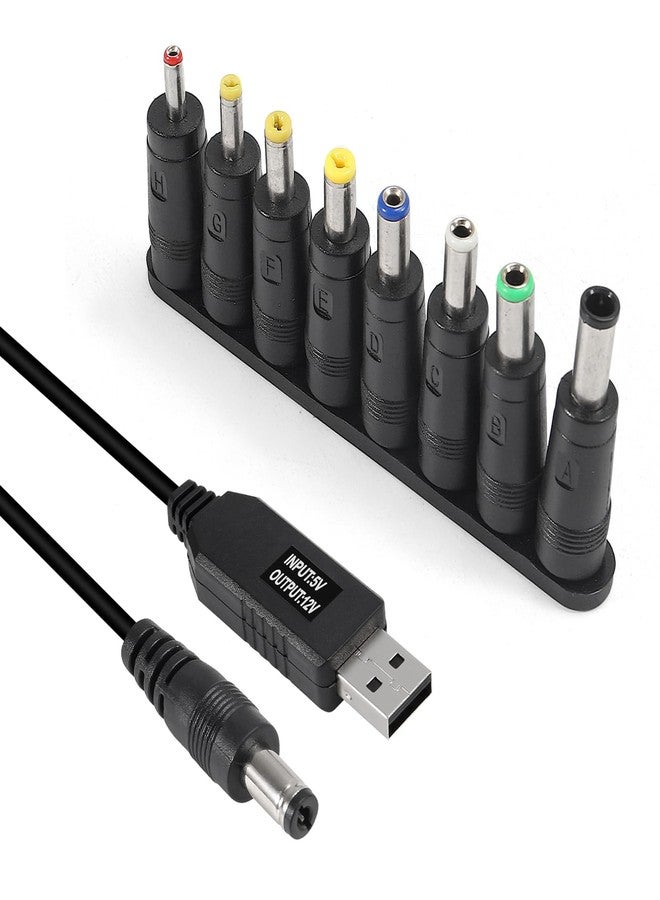 AiTrip كابل طاقة AITRIP USB إلى DC 5V إلى 12V محول معزز 8 موصلات قابلة للتبديل لموجه الإنترنت، مروحة صغيرة ومكبر صوت (8 في 1) - Image 1