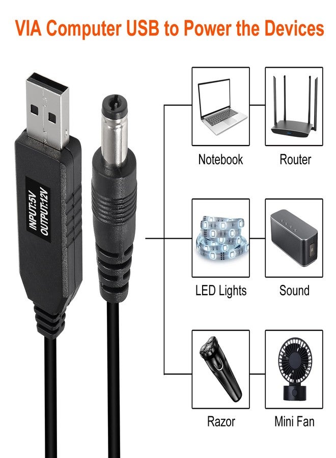 AiTrip كابل طاقة AITRIP USB إلى DC 5V إلى 12V محول معزز 8 موصلات قابلة للتبديل لموجه الإنترنت، مروحة صغيرة ومكبر صوت (8 في 1) - Image 5