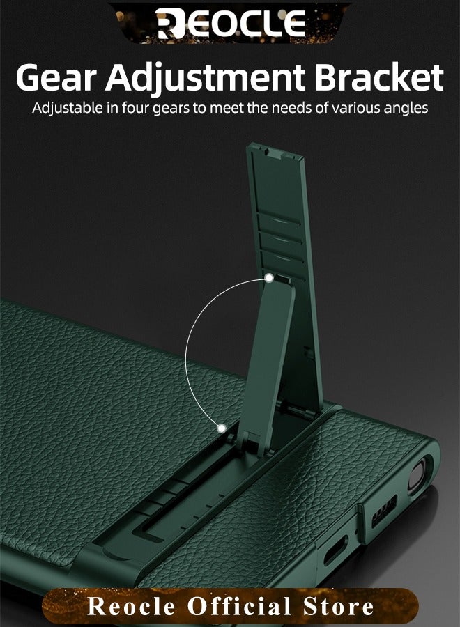 REOCLE Samsung Galaxy S23 Serious Case with Kickstand Ultra-thin Plain Leather Anti-fall Mobile Phone Case for Galaxy S23 Series - Image 5