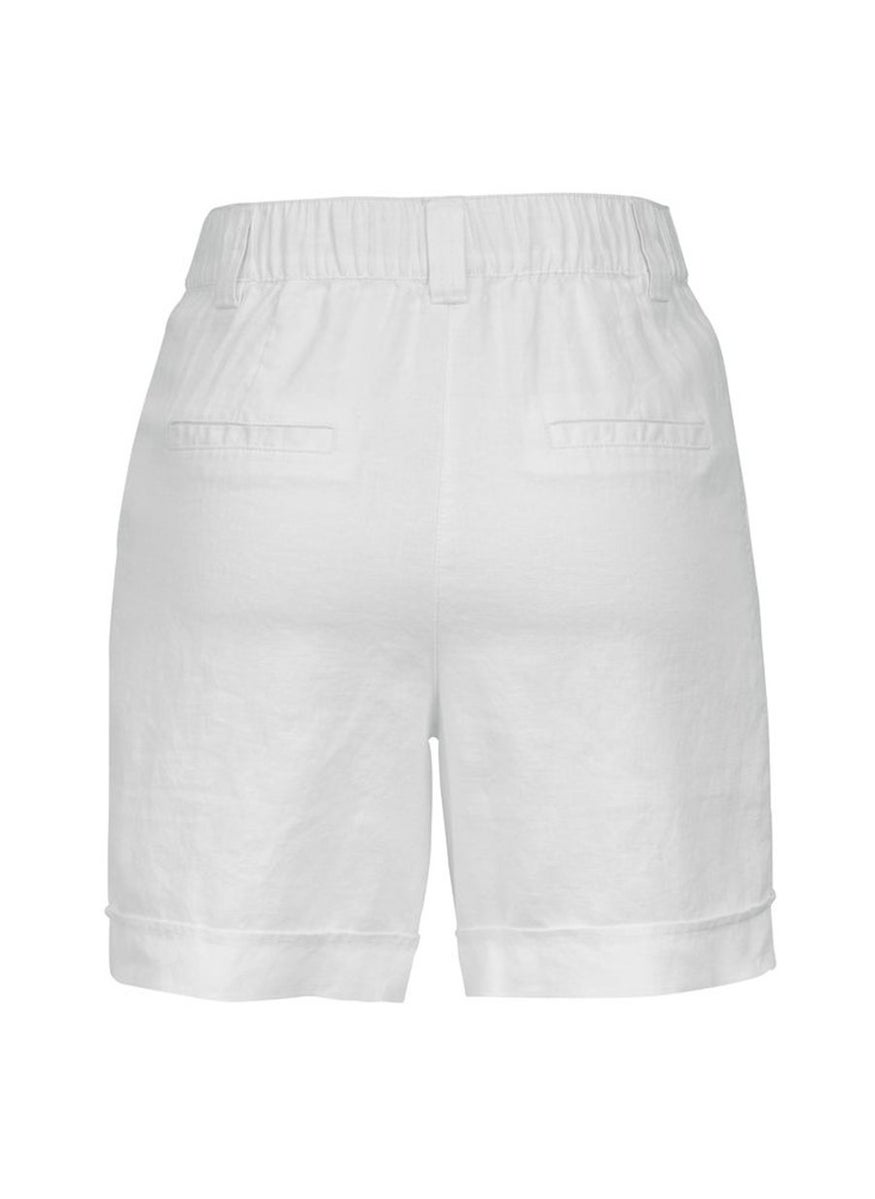 Tchibo Women High Waist Linen Bermuda Shorts, White  - Image 2