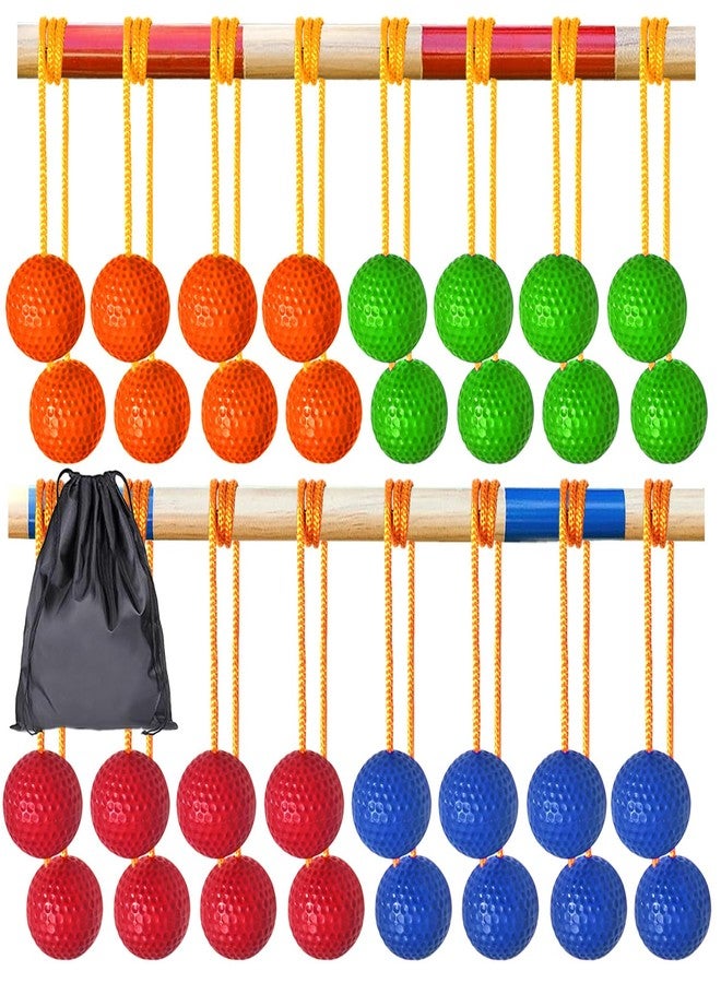 Unixing 16PCS Ladder Ball Set Ladder Toss Balls Replacement Balls with Storage Bag for Toss Match (Red Blue Green Orange) - Image 2