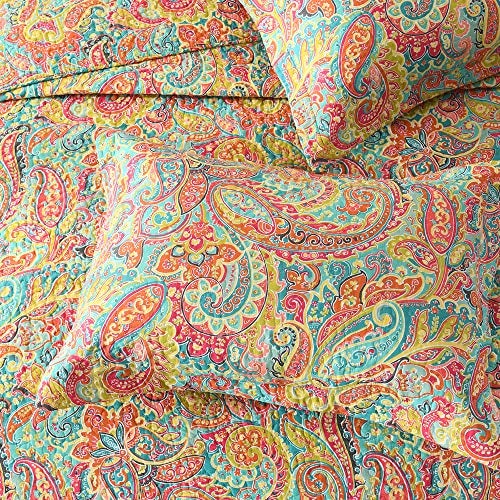 ENASAL Cotton Bedspread Quilt Sets, Reversible Bedding Coverlet Sets Comforter, Floral Paisley Bedspread (Gorgeous, King Size) - Image 4