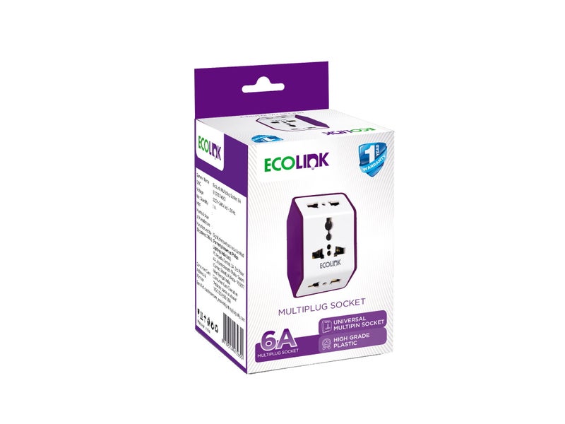 EcoLink Multiplug Socket 6A || Pack of 1 - Image 4