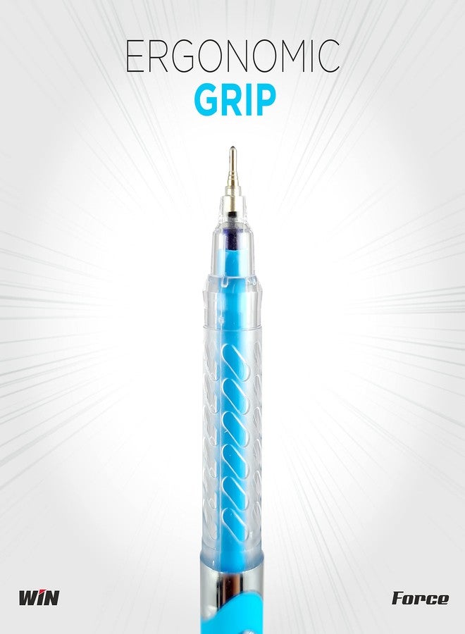 دبليو آي أن أقلام حبر جاف وين فورس | ٢٠ قلم حبر أزرق | سن ٠٫٧ مم | أقلام للطلاب | تصميم مريح للكتابة السلسة والمريحة | أقلام حبر جاف اقتصادية - Image 4