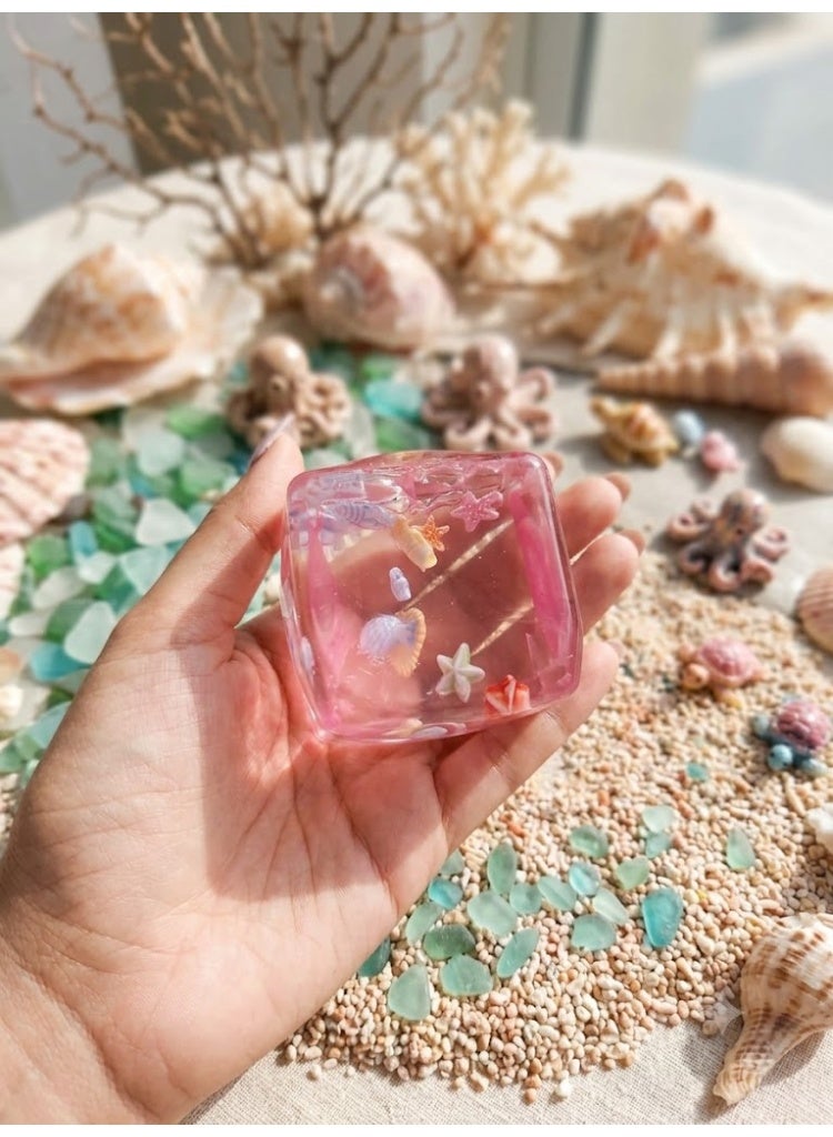 Sea Animal Squishy Cube - Nido Squishy Stress Cube with Sea Animals - Cute Squishy Stress Cube - Soft Squishy Cube Toy for Kids - Gel Stress Balls - Stress Relief Toys for Kids & Adults - Ice Cube Squishy Toy - Square Squishy Stress Relief Toy - Fidget Toys for Autism & Sensory Needs - Image 1