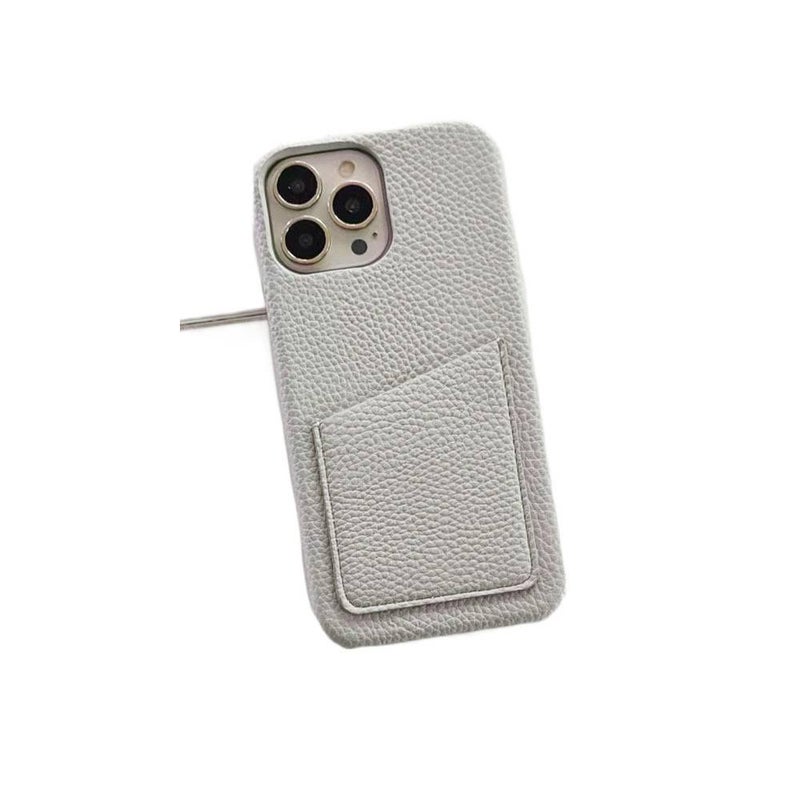 Leather Texture Protective Case for iPhone 16 / 16 Plus / 16 Pro / 16 Pro Max with Card Holder and Drop Protection plus Shockproof plus Leather Texture plus Half-Wrapped Design in Gray - Image 1