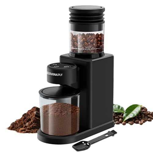 KIRAINAFLY Conical Burr Coffee Grinder, Electric Coffee Bean Grinder with 25 Precise Grind Settings for Espresso/Drip/French Press, Smart Touch Control, Anti-static, Black - Image 1