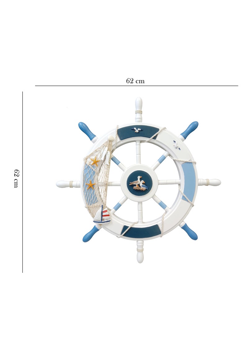 YINZUO Nautical Wall Wheel Mediterranean Boat Steering  for Wall Home Decoration - Image 2