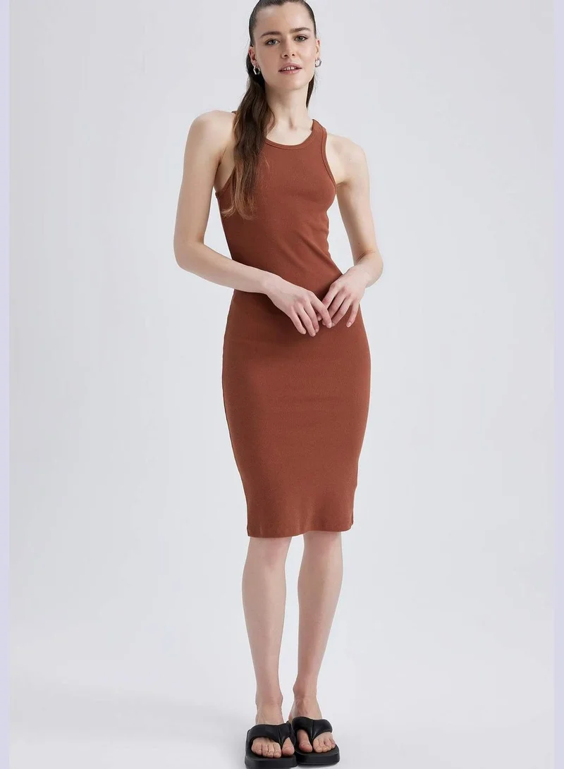 DeFacto Relax Fit Basic Cotton Halter Midi Dress