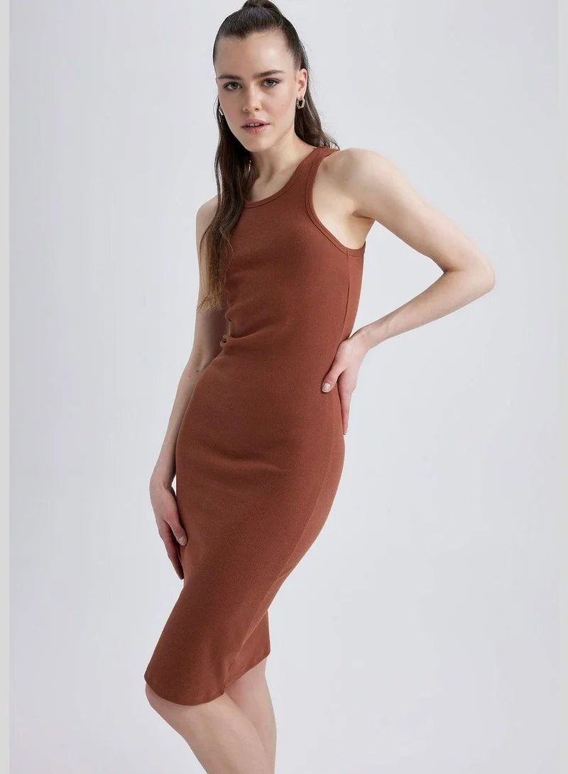 DeFacto Relax Fit Basic Cotton Halter Midi Dress