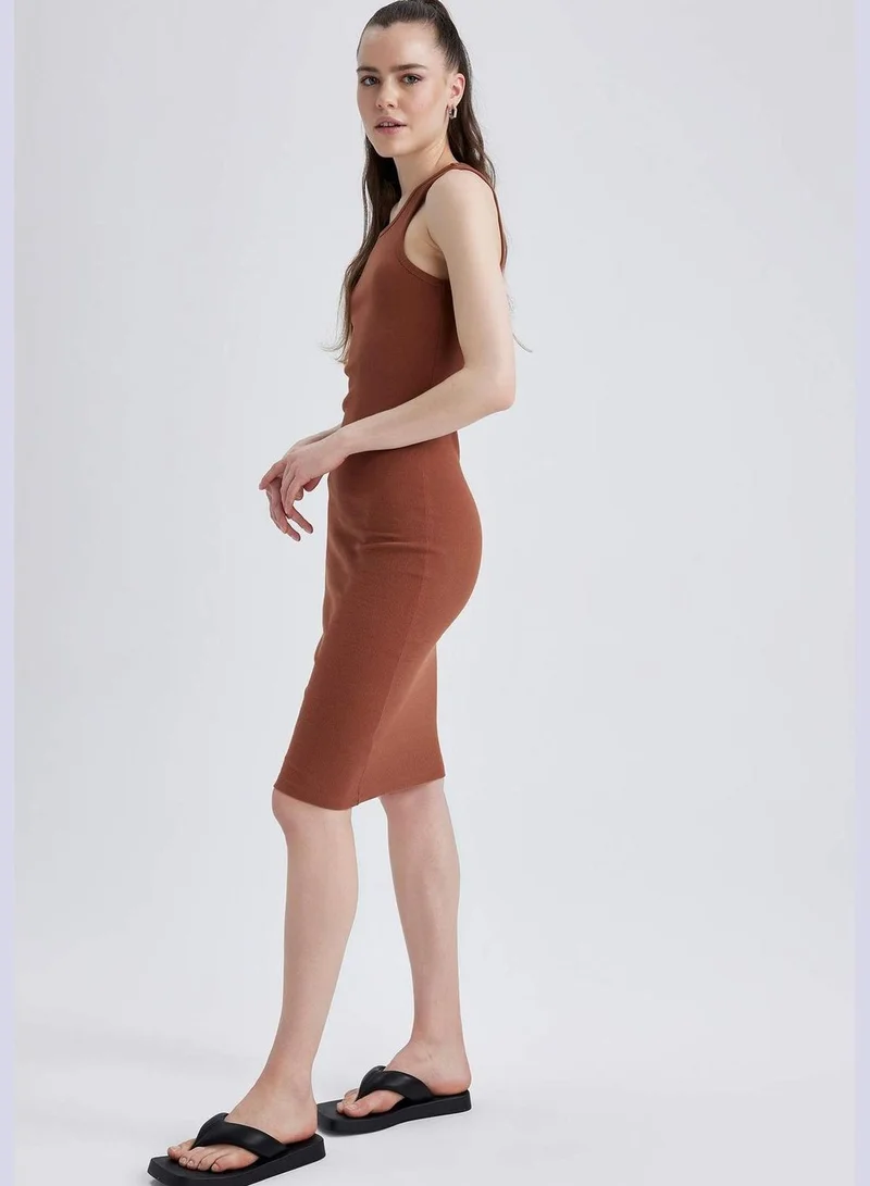 DeFacto Relax Fit Basic Cotton Halter Midi Dress