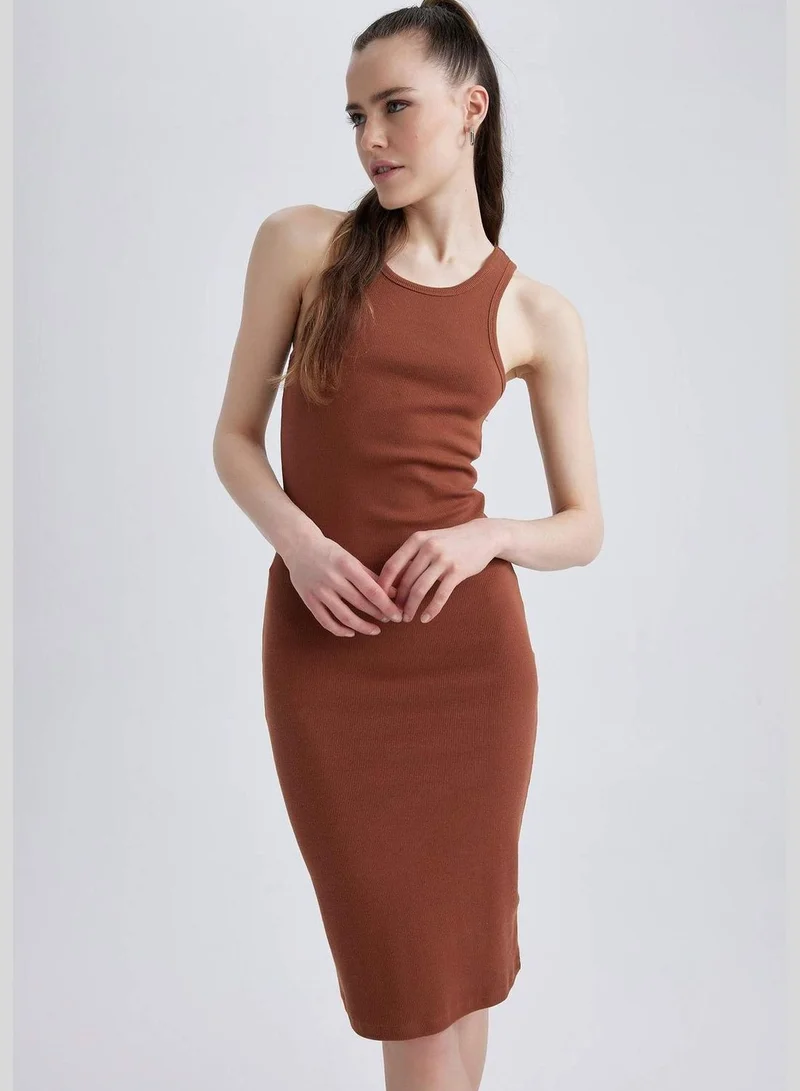 DeFacto Relax Fit Basic Cotton Halter Midi Dress