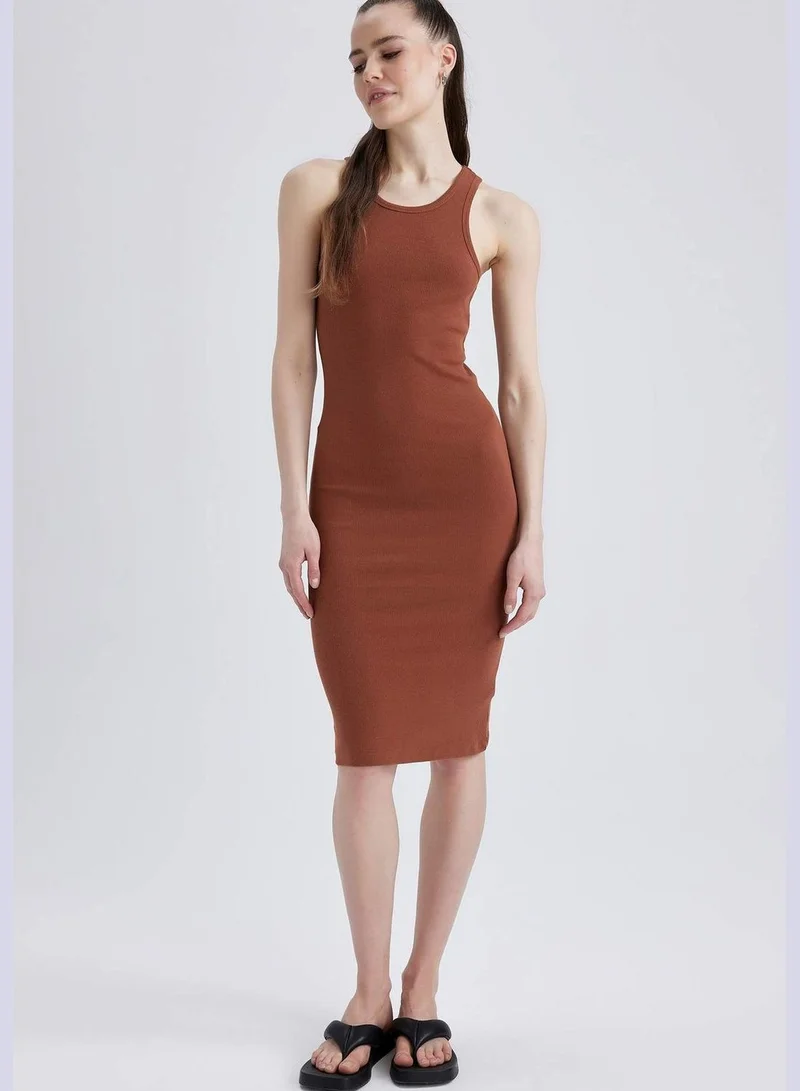 DeFacto Relax Fit Basic Cotton Halter Midi Dress