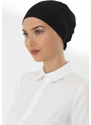 Belifanti Collection مجموعة Belifanti - غطاء حجاب من القطن الممشط - قطعتين - أسود 
