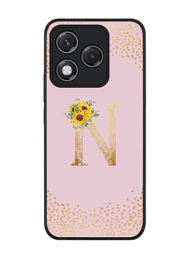 Stylizedd For Honor 400 Lite Case,Slim fit Camera Protection, Shockproof Thin Phone cover  - Custom Floral Monogram - N  (Pink )