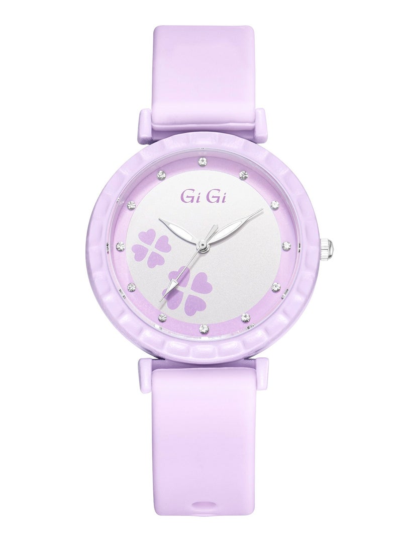 جيجي ساعة يد نسائية من جيجي انالوج بسوار جلدي وكريستال - Image 1