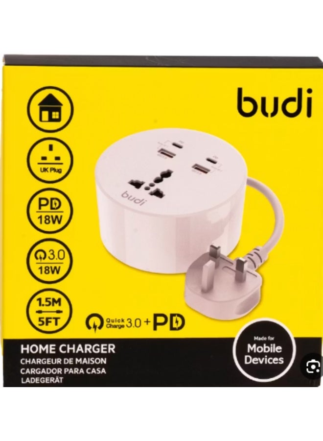 بودي توصيلة شحن مزودة بمنفذي USB وشحن سريع PD بطول 1.5 متر - Image 4