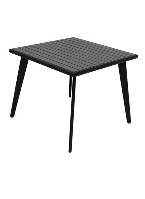 Square-designed dining table, wooden table with iron edges for modern home, for home, kitchen, living room, cafe, and home garden, size 90*90 cm