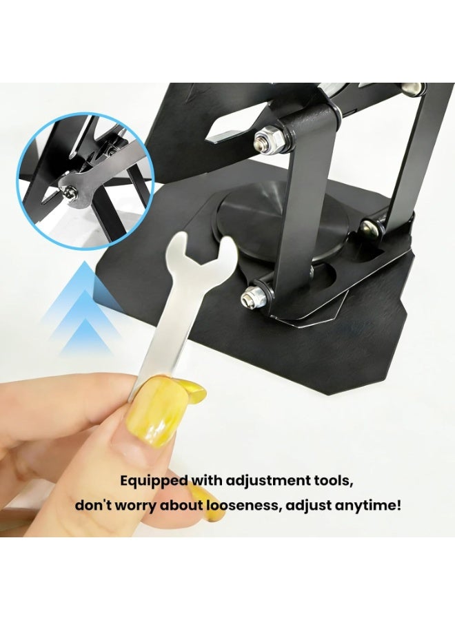 Foldable Aluminum Desktop Tablet Stand Holder with 360 Degree Rotating Adjustable Mount for iPad Pro Air Mini Samsung Galaxy Tab 4 to 13 Inch Devices Silver - Image 3