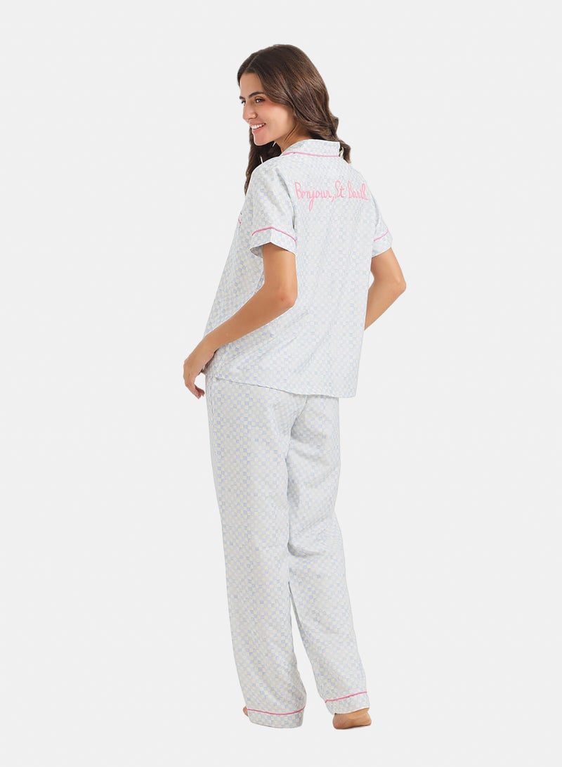 Carina Checkered Classic Pajama Set - Image 4