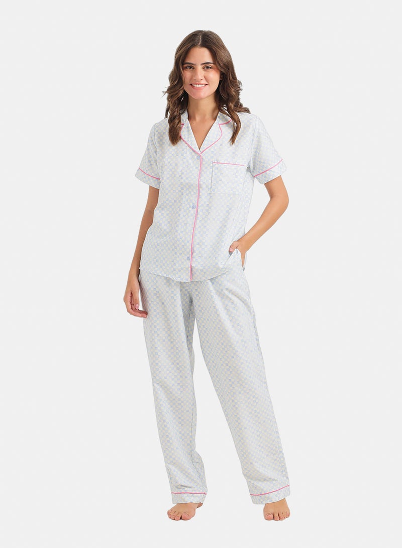 Carina Checkered Classic Pajama Set - Image 1