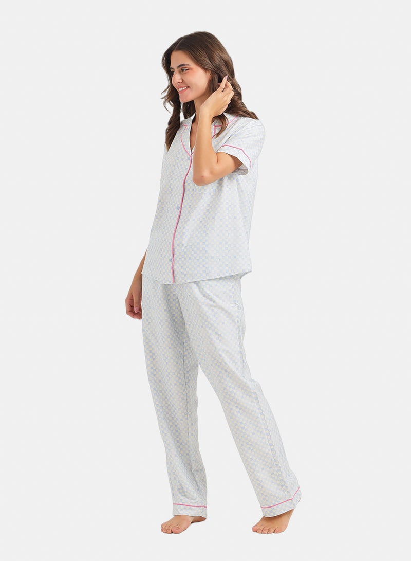 Carina Checkered Classic Pajama Set - Image 3