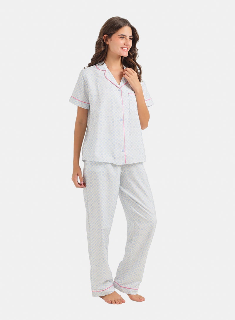 Carina Checkered Classic Pajama Set - Image 2