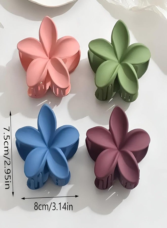 DIGALI ENTERPRISE DIGALI Flower Clutcher for Women Hair Claw Hair Clips For Women Curved Flower Leaf Matte Korean Hair Clips For Girls-Multicolor Pack (Maroon, Beige, Black, Light Brown, Pink, Blue, Brown, Green, Grey) (Flower Set of - 12) - Image 2