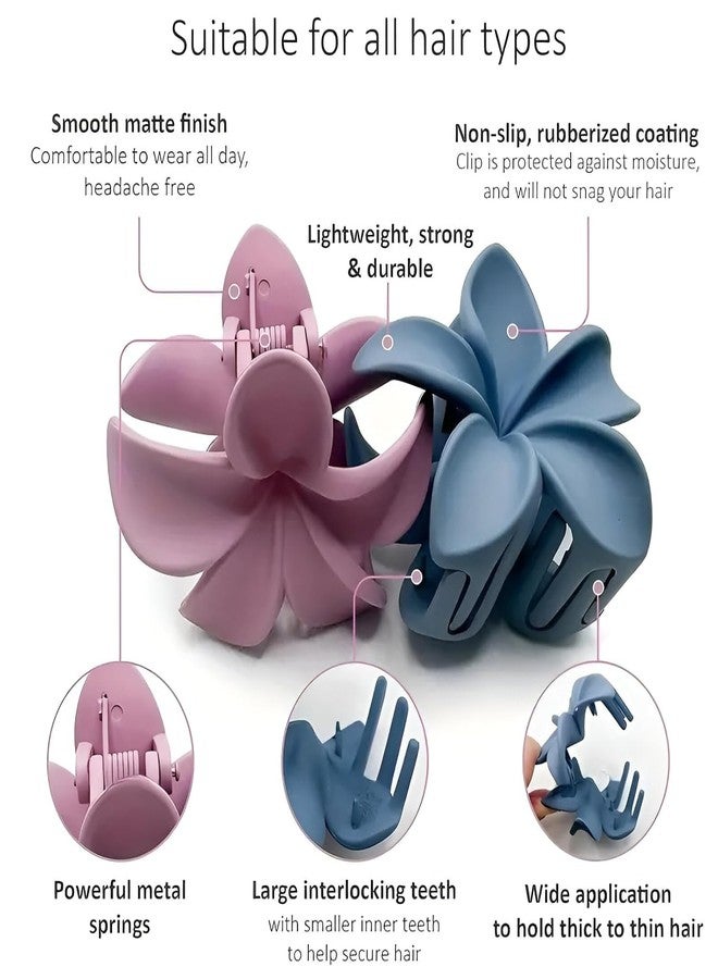 DIGALI ENTERPRISE DIGALI Flower Clutcher for Women Hair Claw Hair Clips For Women Curved Flower Leaf Matte Korean Hair Clips For Girls-Multicolor Pack (Maroon, Beige, Black, Light Brown, Pink, Blue, Brown, Green, Grey) (Flower Set of - 12) - Image 3