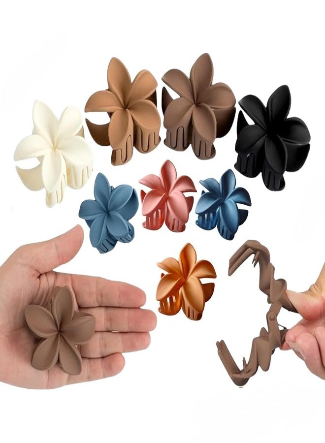 DIGALI ENTERPRISE DIGALI Flower Clutcher for Women Hair Claw Hair Clips For Women Curved Flower Leaf Matte Korean Hair Clips For Girls-Multicolor Pack (Maroon, Beige, Black, Light Brown, Pink, Blue, Brown, Green, Grey) (Flower Set of - 12) - Image 5