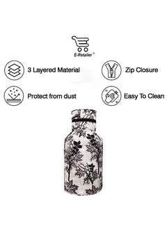 E-Retailer ERetailer Polyester 3Layered LPG Gas Cylinder Covers with Zip Enclosure Pack of 2 ColorFloral Black Size26x14 Inches  - Image 3