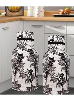 E-Retailer ERetailer Polyester 3Layered LPG Gas Cylinder Covers with Zip Enclosure Pack of 2 ColorFloral Black Size26x14 Inches  - Image 1