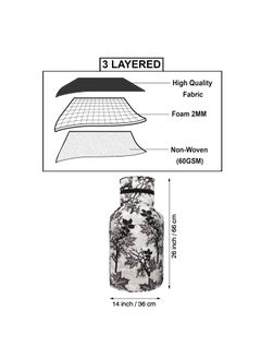 E-Retailer ERetailer Polyester 3Layered LPG Gas Cylinder Covers with Zip Enclosure Pack of 2 ColorFloral Black Size26x14 Inches  - Image 2