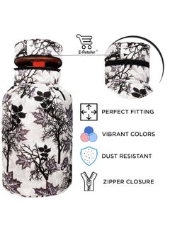 E-Retailer ERetailer Polyester 3Layered LPG Gas Cylinder Covers with Zip Enclosure Pack of 2 ColorFloral Black Size26x14 Inches  - Image 4