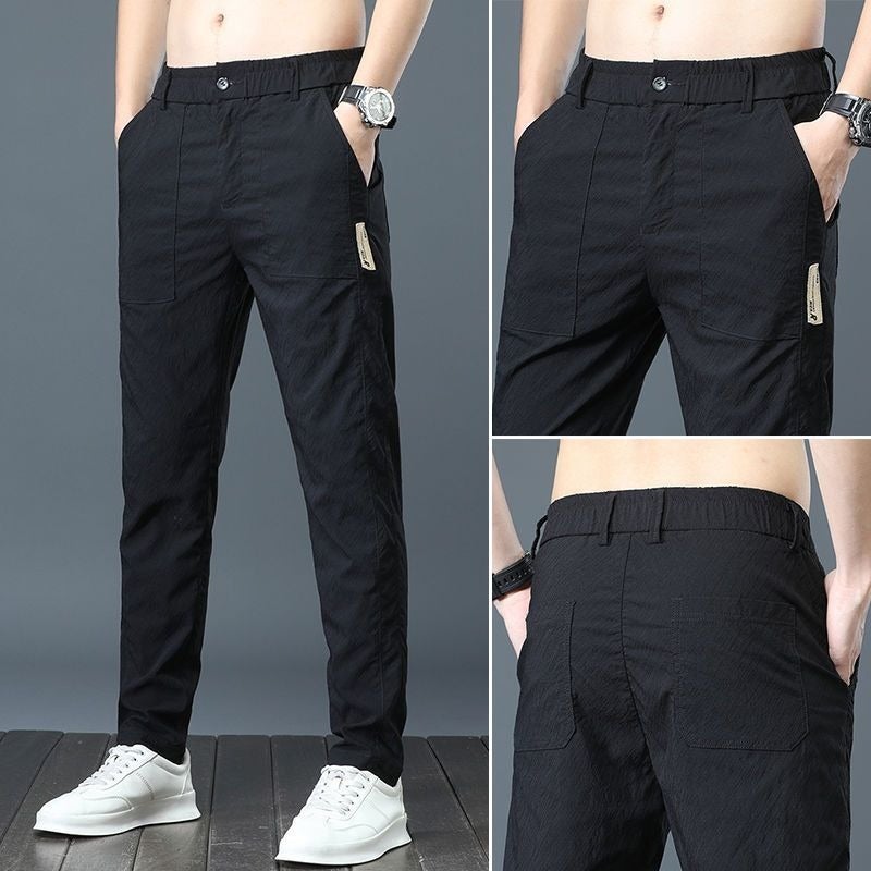 Summer Lightweight Breathable Mens Casual Pants Black - Image 1