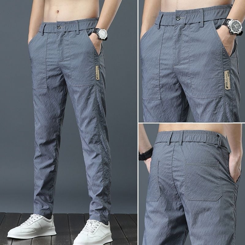 Summer Lightweight Breathable Mens Casual Pants Black - Image 2