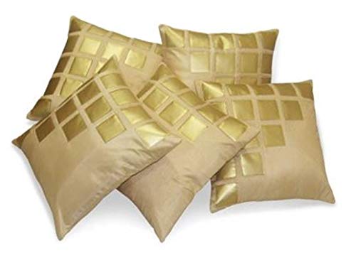 JDX Soft Quality Begie Cushion Cover Set of 5-16x16 Inches - Image 1