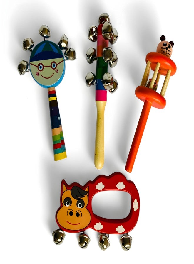 MarvelStore Wooden Rattles for Baby, Infants, New Born Babies Toys (0 to 6 to 12 Months) | Perfect for Early Music Education, Rhythm Practice, and Sensory Play (Multicolor) (Rattle Set 7) - Image 1