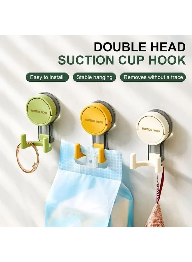 Strong Suction Cup Double Hook Reusable Heavy Duty No Drilling Yellow - Image 3