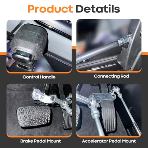 Femibon Handicap Drivers Fixed Hand Controls Permanent Device, Driving Hand Controls Car Pedal Assist Controls，Permanent Driving Controls - Image 5