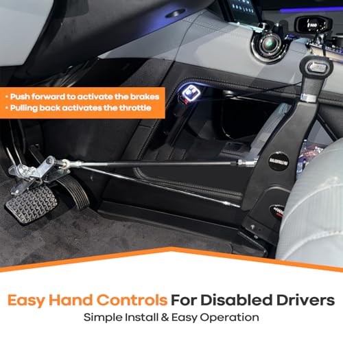 Femibon Handicap Drivers Fixed Hand Controls Permanent Device, Driving Hand Controls Car Pedal Assist Controls，Permanent Driving Controls - Image 2