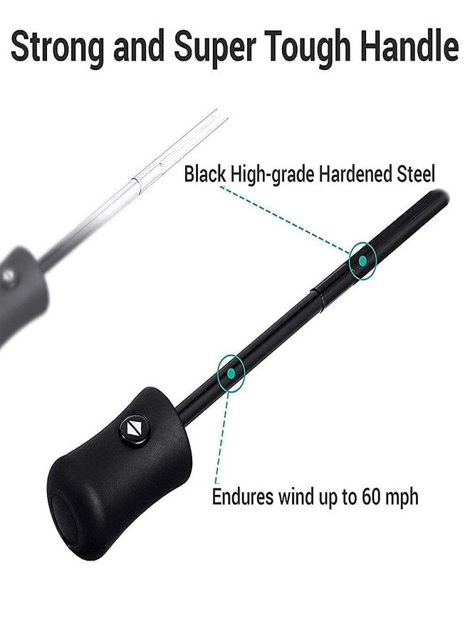 YEKDA Umbrella for Women | Umbrella for Men | UV Coated 3 Fold Umberallas for Rain with Auto Open and Close Small Folding Umbrella Travel Parasol with UV Protection (Black Color) - Image 5