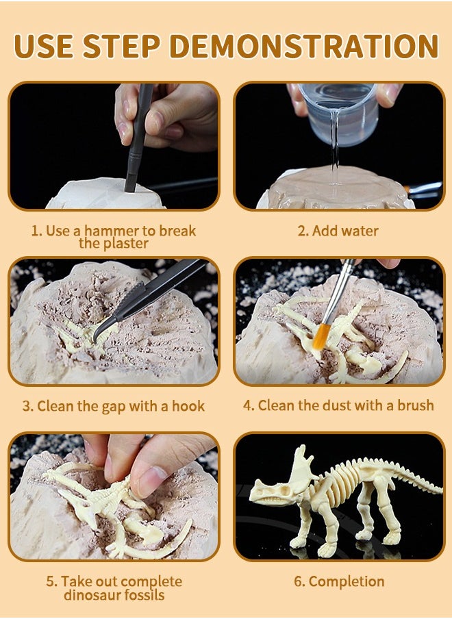 GROIC - 3-In-1 Scientific Experiment Kits STEM Activities Educational Toys for Kids, Archaeological Excavation Toy, Erupting Volcano Science Kit and Scene Construction 3-In-1 Kits - Image 1