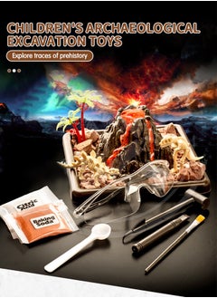 GROIC 3-In-1 Scientific Experiment Kits STEM Activities Educational Toys for Kids, Archaeological Excavation Toy, Erupting Volcano Science Kit and Scene Construction 3-In-1 Kits  - Image 2