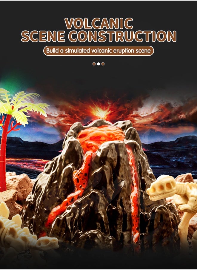 GROIC - 3-In-1 Scientific Experiment Kits STEM Activities Educational Toys for Kids, Archaeological Excavation Toy, Erupting Volcano Science Kit and Scene Construction 3-In-1 Kits - Image 1