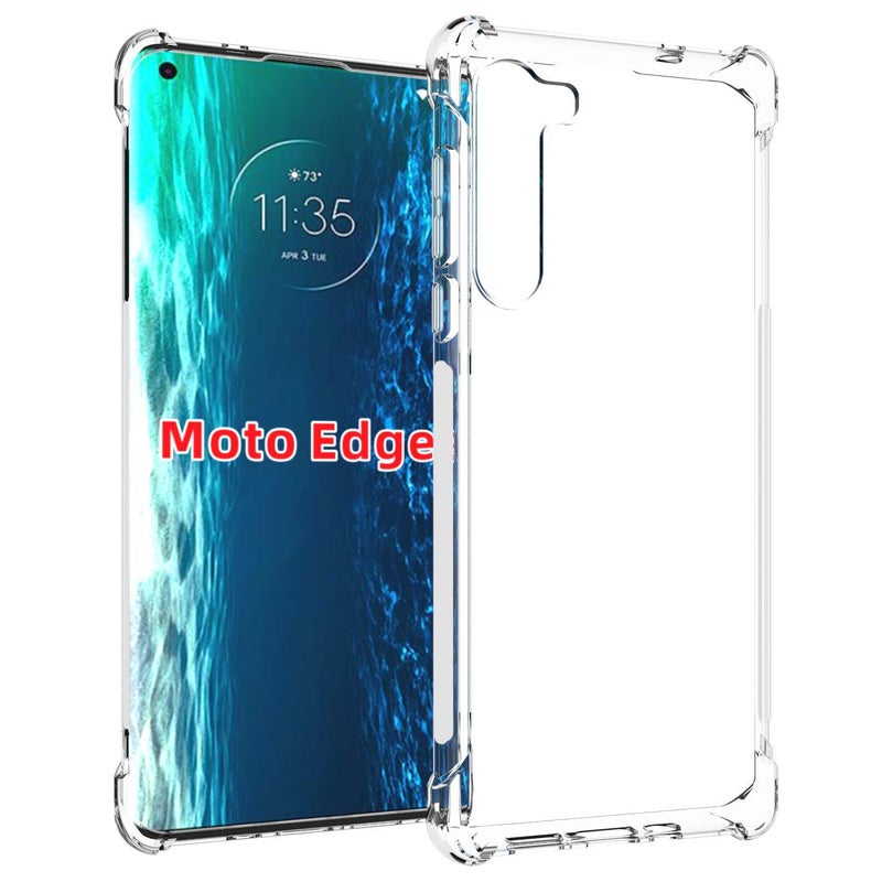 USTIYA Case for Motorola Edge Clear TPU Four Corners Protective Cover Transparent Soft funda - Image 3